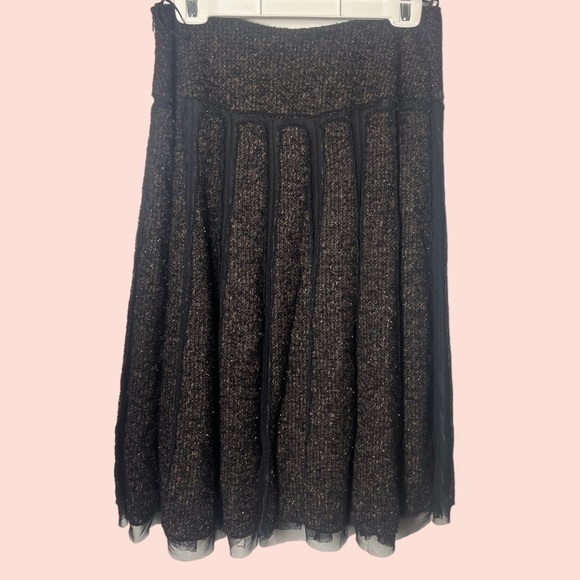 Lafayette 148 Skirt Tweed Tulle Wool Shimmery Size 8